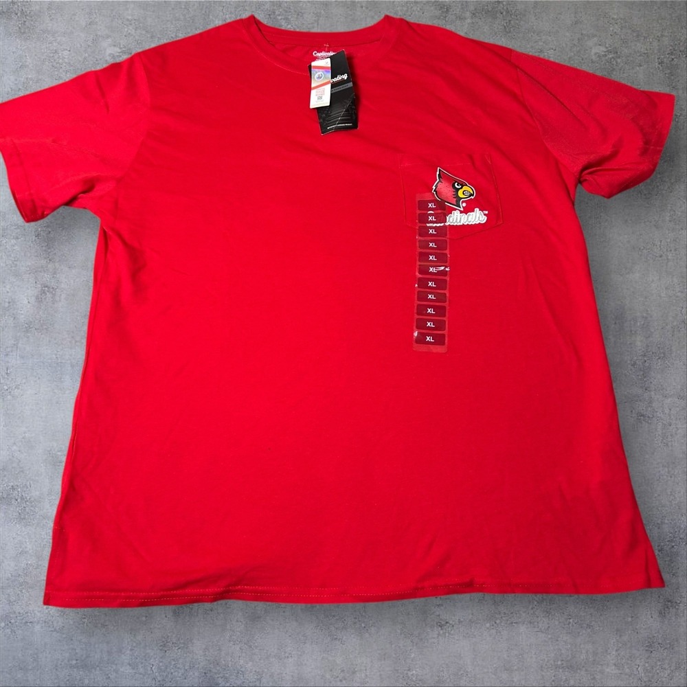 NEW University of Louisville Cardinals Red Pocket Tee XL‎ Captivating